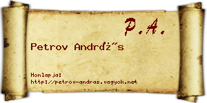 Petrov András névjegykártya